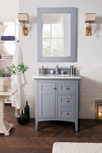Palisades 30" Single Vanity, Silver Gray w/ 3 CM Arctic Fall Solid Surface Top
