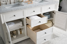 Load image into Gallery viewer, Savannah 60&quot; Bright White Double Vanity w/ 3 CM Carrara White Top