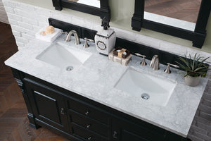 Bathroom Vanities Outlet Atlanta Renovate for LessBrookfield 60" Double Vanity, Antique Black w/ 3 CM Carrara Marble Top