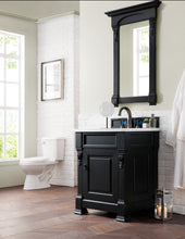 Load image into Gallery viewer, Brookfield 26&quot; Single Vanity, Antique Black w/ 3 CM Carrara Marble Top