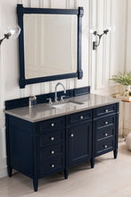 Load image into Gallery viewer, Bathroom Vanities Outlet Atlanta Renovate for LessBrittany 60&quot; Victory Blue Single Vanity w/ 3 CM Grey Expo Quartz Top