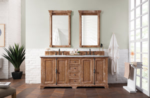 Providence 72" Driftwood Double Vanity w/ 3 CM Carrara Marble Top