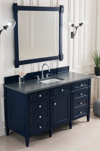 Brittany 60" Victory Blue Single Vanity w/ 3 CM Charcoal Soapstone Quartz Top