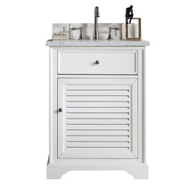 Load image into Gallery viewer, Savannah 26&quot; Bright White Single Vanity w/ 3 CM Arctic Fall Solid Surface Top