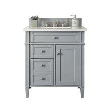 Load image into Gallery viewer, Brittany 30&quot; Single Vanity, Urban Gray w/ 3 CM Carrara Marble Top