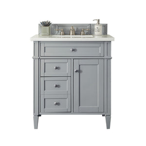 Brittany 30" Single Vanity, Urban Gray w/ 3 CM Arctic Fall Solid Surface Top