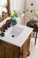 Load image into Gallery viewer, Brookfield 26&quot; Single Vanity, Country Oak w/ 3 CM Classic White Quartz Top