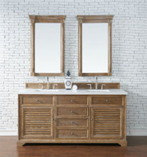 Load image into Gallery viewer, Savannah 72&quot; Double Vanity Cabinet, Driftwood, w/ 3 CM Classic White Quartz Top