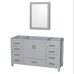 60" Single Sheffield Vanity in Oyster Gray (Base Only)