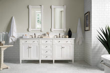 Load image into Gallery viewer, Brittany 72&quot; Bright White Double Vanity w/ 3 CM Arctic Fall Solid Surface Top