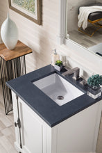 Load image into Gallery viewer, Providence 26&quot; Single Vanity Cabinet, Bright White, w/ 3 CM Charcoal Soapstone Quartz Top