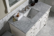 Load image into Gallery viewer, Brittany 48&quot; Bright White Single Vanity w/ 3 CM Carrara Marble Top