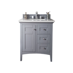 Palisades 30" Single Vanity, Silver Gray w/ 3 CM Arctic Fall Solid Surface Top