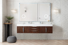 Load image into Gallery viewer, Mercer Island 72&quot; Double Vanity, Coffee Oak w/ Glossy White Composite Top