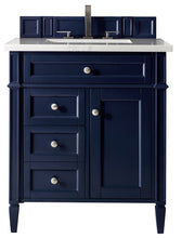 Load image into Gallery viewer, Brittany 30&quot; Single Vanity, Victory Blue w/ 3 CM Carrara Marble Top