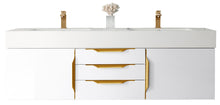 Load image into Gallery viewer, Mercer Island 59&quot; Double Vanity, Glossy White, Radiant Gold w/ Glossy White Composite Top