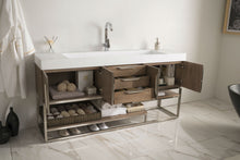 Load image into Gallery viewer, Columbia 72&quot; Single Vanity, Latte Oak w/ Glossy White Composite Top