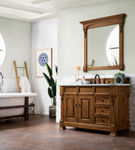 Load image into Gallery viewer, Brookfield 48&quot; Single Vanity, Country Oak w/ 3 CM Carrara Marble Top