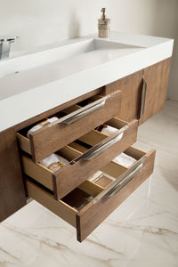 Bathroom Vanities Outlet Atlanta Renovate for LessMercer Island 72" Single Vanity, Latte Oak w/ Glossy White Composite Top