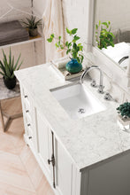 Load image into Gallery viewer, Providence 48&quot; Single Vanity Cabinet, Bright White, w/ 3 CM Eternal Jasmine Pearl Quartz Top
