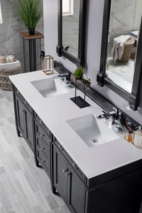 Brittany 72" Black Onyx Double Vanity w/ 3 CM White Zeus Quartz Top