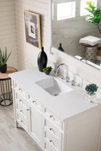 Load image into Gallery viewer, Brittany 48&quot; Bright White Single Vanity w/ 3 CM Classic White Quartz Top James Martin