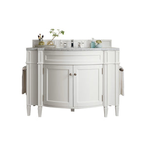 Brittany 46" Single Vanity, Bright White w/ 3 CM Arctic Fall Solid Surface Top
