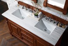 Load image into Gallery viewer, Brookfield 60&quot; Double Vanity, Warm Cherry w/ 3 CM Arctic Fall Solid Surface Top