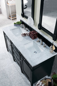 Bathroom Vanities Outlet Atlanta Renovate for LessBrittany 60" Black Onyx Double Vanity w/ 3 CM Carrara Marble Top