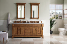 Load image into Gallery viewer, Brookfield 72&quot; Double Vanity, Country Oak w/ 3 CM Carrara Marble Top