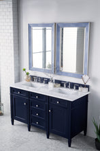 Load image into Gallery viewer, Brittany 60&quot; Victory Blue Double Vanity w/ 3 CM Classic White Quartz Top