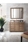 Bristol 48" Single Vanity, Whitewashed Walnut, w/ 3 CM Carrara Marble Top