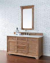 Load image into Gallery viewer, Savannah 60&quot; Single Vanity Cabinet, Driftwood, w/ 3 CM Classic White Quartz Top