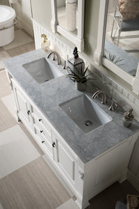 Bathroom Vanities Outlet Atlanta Renovate for LessBrookfield 60" Double Vanity, Bright White w/ 3 CM Carrara Marble Top