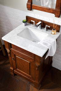 Bathroom Vanities Outlet Atlanta Renovate for LessBrookfield 26" Single Vanity, Warm Cherry w/ 3 CM Carrara Marble Top