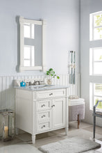 Load image into Gallery viewer, Brittany 30&quot; Single Vanity, Bright White w/ 3 CM Carrara Marble Top