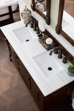 Load image into Gallery viewer, Brookfield 60&quot; Double Vanity, Burnished Mahogany w/ 3 CM Arctic Fall Solid Surface Top