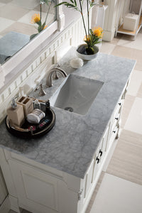 Bathroom Vanities Outlet Atlanta Renovate for LessBrookfield 48" Single Vanity, Bright White w/ 3 CM Carrara Marble Top