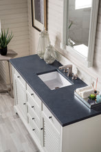 Load image into Gallery viewer, Savannah 60&quot; Single Vanity Cabinet, Bright White, w/ 3 CM Charcoal Soapstone Quartz Top