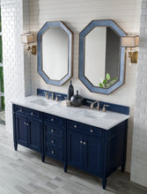 Load image into Gallery viewer, Brittany 72&quot; Victory Blue Double Vanity w/ 3 CM Carrara Marble Top