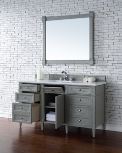 Bathroom Vanities Outlet Atlanta Renovate for LessBrittany 60" Urban Gray Single Vanity w/ 3 CM Classic White Quartz Top