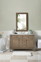 Load image into Gallery viewer, Chicago 48&quot; Single Vanity, Whitewashed Walnut  w/ 3 CM Carrara Marble Top