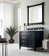 Load image into Gallery viewer, Brittany 36&quot; Black Onyx Single Vanity w/ 3 CM Carrara Marble Top
