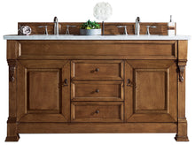 Load image into Gallery viewer, Brookfield 60&quot; Double Vanity, Country Oak w/ 3 CM Arctic Fall Solid Surface Top