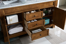 Load image into Gallery viewer, Brookfield 60&quot; Double Vanity, Country Oak w/ 3 CM Carrara Marble Top