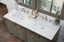 Load image into Gallery viewer, Metropolitan 60&quot; Silver Oak Double Vanity w/ 3 CM Arctic Fall Solid Surface Top