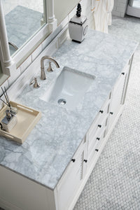Bathroom Vanities Outlet Atlanta Renovate for LessSavannah 60" Bright White Single Vanity w/ 3 CM Carrara Marble Top