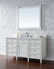 Load image into Gallery viewer, Brittany 60&quot; Bright White Single Vanity w/ 3 CM Classic White Quartz Top