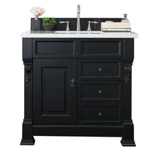 Load image into Gallery viewer, Brookfield 36&quot; Single Vanity, Antique Black w/ 3 CM Carrara Marble Top