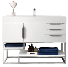 Load image into Gallery viewer, Columbia 48&quot; Single Vanity, Glossy White, w/ Glossy White Composite Top